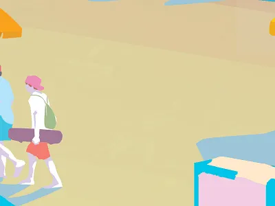 Beach Day beach color colour design graphic illustration light mixed media sand summer sun