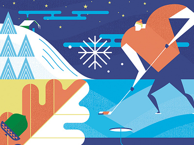 Seasons geometric hockey illustration minnesota winter