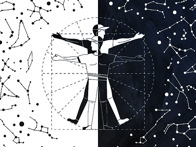 Vitruvius Men black illustration man outline vitruvius whithe
