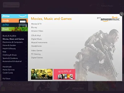 Amazon Redesign Concept - Navigation Menu button dailyui ecommerce icon menu mobile ui ux window