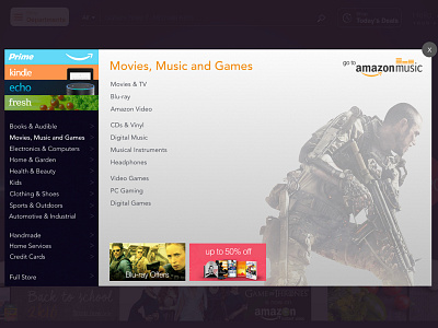 Amazon Redesign Concept - Navigation Menu button dailyui ecommerce icon menu mobile ui ux window
