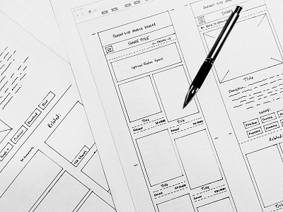 Wireframes clean design ecommerce grid interface mobile sketch ui ux web website wireframe