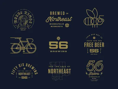 So many beer things. badge bee beer bike brewery brewing gear lettering lockup logo minneapolis type