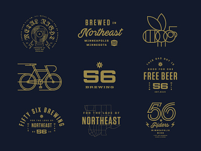 So many beer things. badge bee beer bike brewery brewing gear lettering lockup logo minneapolis type