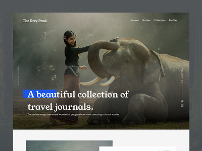 The Grey Pond blog branding homepage magazine travel ui ux ux design web design website