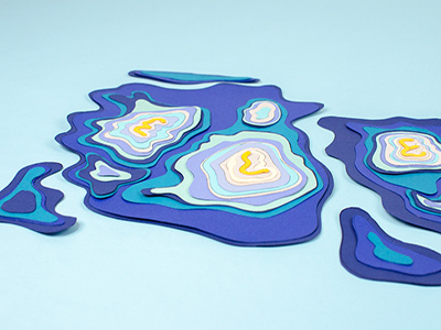 Elevate contour lines elevate germany hiking paper letters stop motion