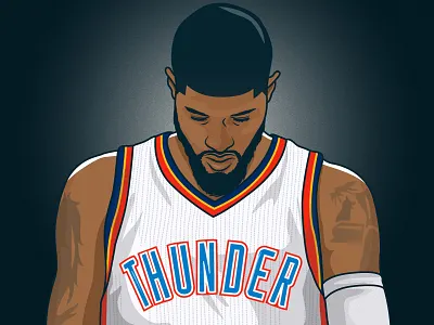 Paul George basketball illustration nba okc oklahoma city thunder paul george