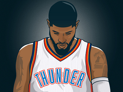 Paul George basketball illustration nba okc oklahoma city thunder paul george