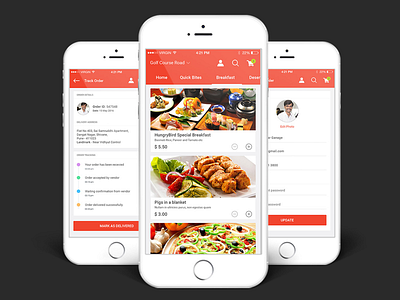 Food Order App UI Kit apps burger coffee flat food food app food order log in user interface ux