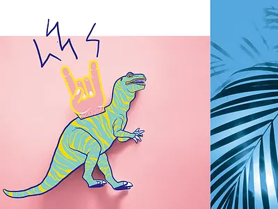 Dancing with dinosaurs - Birthday Open Air event graphic design illustration layout open air poster