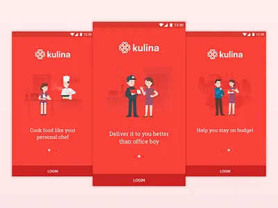 Onboarding android app catering food google login material design meal mobile onboarding register subscription