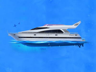 Elegance 65 blue elegance 65 icon illustration ocean relax rest sea summer trip water yacht