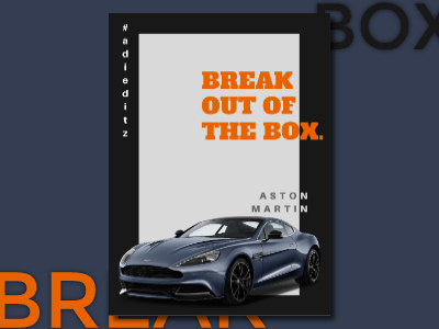 Aston Martin adieditz black card dribbble flat graphic design layout design minimal orange poster typography white