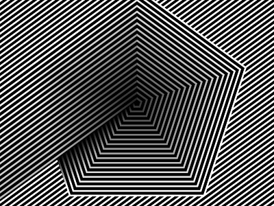 Day94- 'Recessed' 100days black and white blend tool design lines opart shadows shapes vector