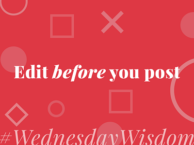 Wednesday Wisdom Tweet. red setting tweet typography