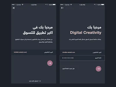 sign in app arabic flat in login screen sign typograph ui ux