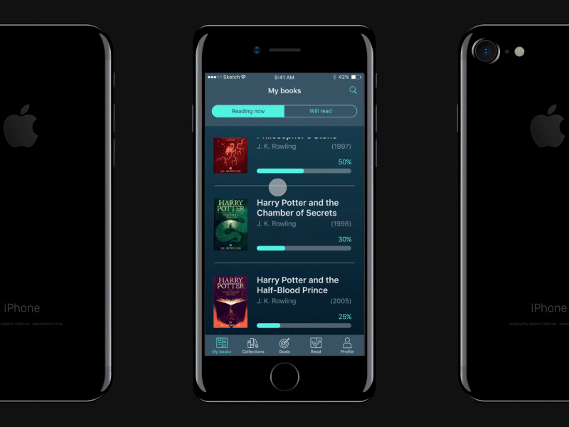 App for reading app dark flinto icon interface ios mobile sketch ui ux