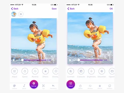 Video editor mobile app application design ios mobile ux