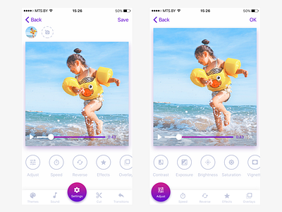 Video editor mobile app application design ios mobile ux