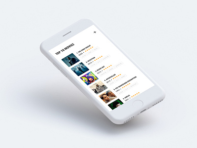 Top 10 Movies challenge clean design flat leaderboard movies ui white