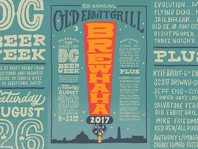 Old Ebbitt Grill Brewhaha beer event handlettering lettering poster print restaurant type typography