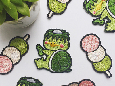 Kappa & Dango culture cute embroidered food illustration japan japanese kawaii patch patches sweets