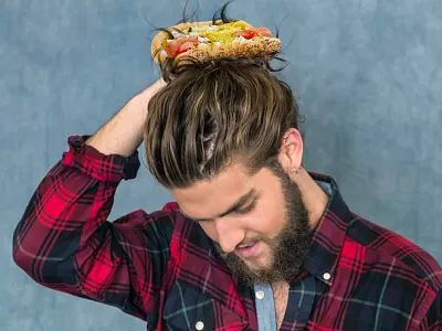 Chicago-style Man Bun - #NationalHotDogDay chicago hot dog man bun