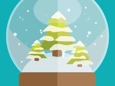 Snowglobe flat holiday illustration snow snowglobe trees winter