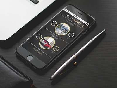 Nest App Redesign app app design black gold nest security smart home ui ux