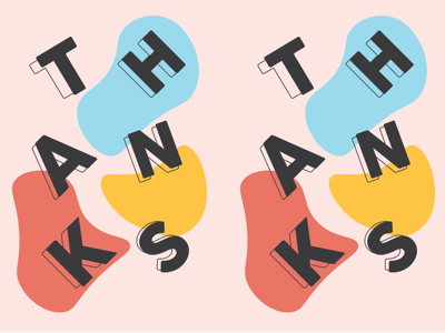 Thanks card illustration print text