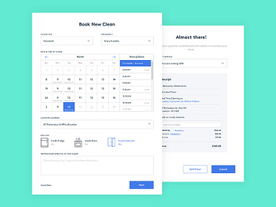 Dashboard Booking Flow clean design interface minimal ui ux visual