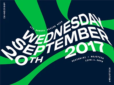 Design Week at MojoTech curve design letters poster sign signage type typography wave