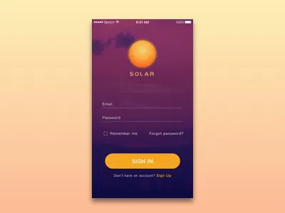 Daily UI #001 app challenge daily ui new york orange sketch solar sun sunset ui uxui yellow