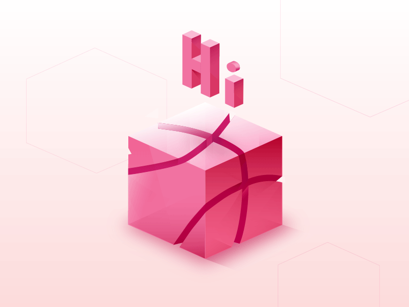 Hi Dribbble! 1st shot cube gif motion