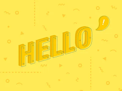 Hello ai design excited hello illustration simple sketch yellow