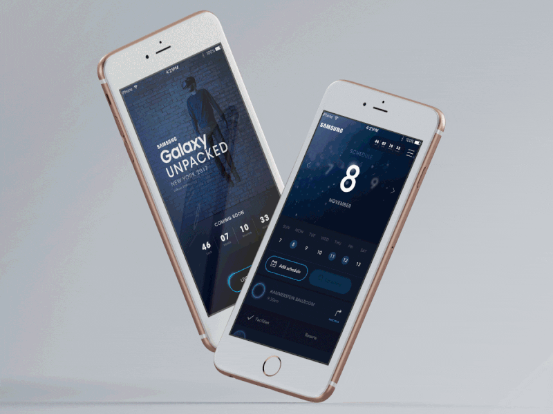 Samsung Unpacked app animation app design flat icon logo type typography ui ux vector web