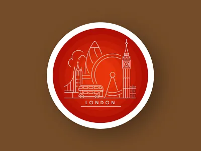 London Sticker ben big bridge bus landmarks line london sticker symbol travel uk vector