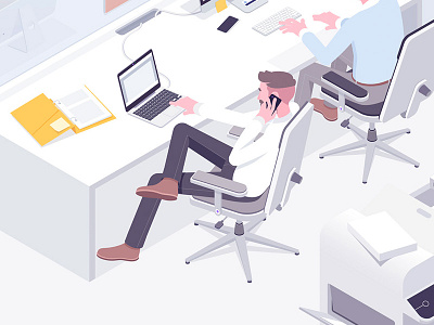 Office life #1 employer illustration isometric macbook office rboy rocketboy work