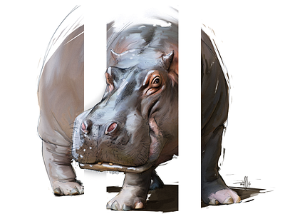 Hippo animal art digital hippo illusion illustration photoshop zoo