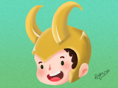 Loki art caricature cg digital art graphic illustration photoshop procreate