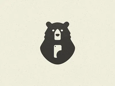 Smart Bear bear mascot minimal phone selfie