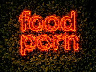 Food Porn food green illustration leaves nature neon photoshop porn red type