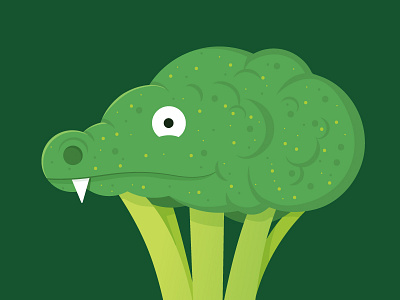 Croccoli 2d animal broccoli character crocodile design food illustration