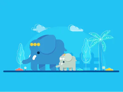 blue elephant illustrator