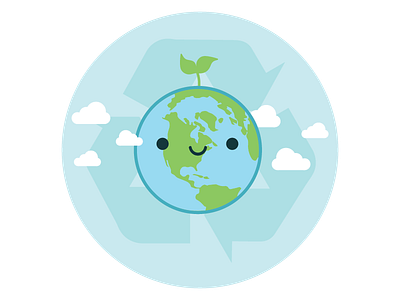 Clean Earth clean clouds earth illustration nature plant recycle