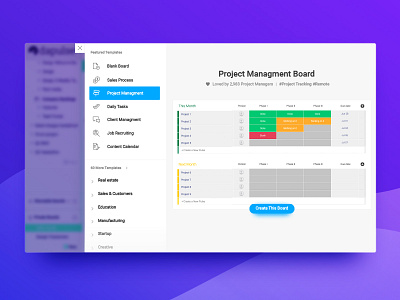 Onboarding Board Templates - WIP dapulse onboarding template ui