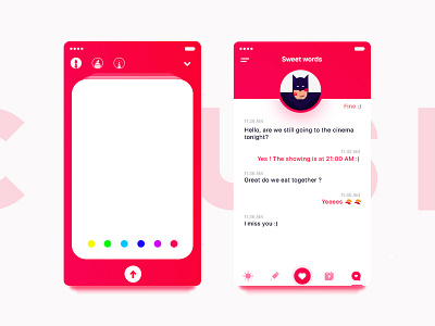 Crush 💕 coraline colasse design drawings heart illustration ios message mobile mood red ui ux