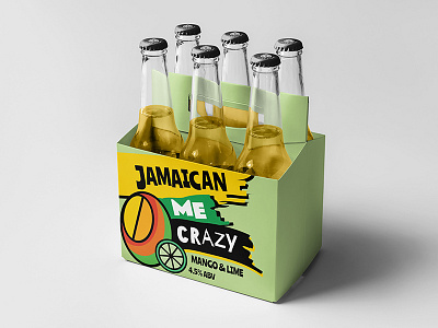 Jamaican Me Crazy Package beer bottle label lime mango mockup package