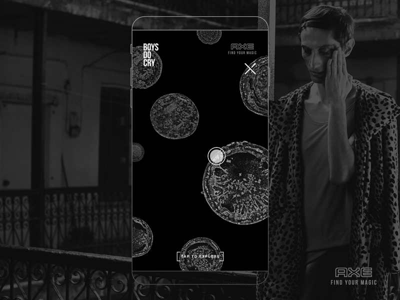 Axe - Boys Do Cry black and white clean design experience flat design gif interface microsite minimal ui design ux design web website