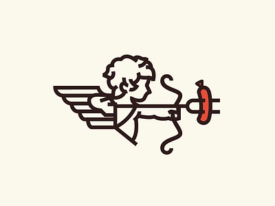 Food Truck Love 2d branding cupid dailylogochallenge design flat foodtruck hotdog icon illustration logo vector